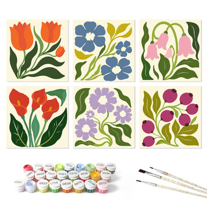 Calla Lily and Tulip Garden mini board kit – the 6 designs with the paint pots and brushes
