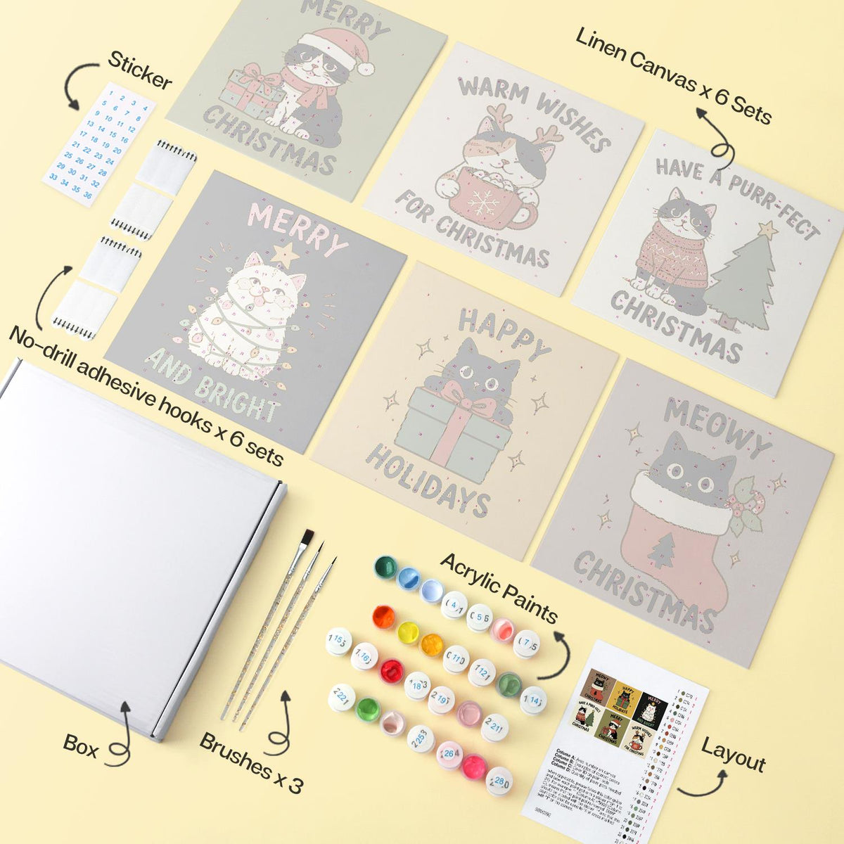Meowy Christmas Cat Cards mini board kit – image 15