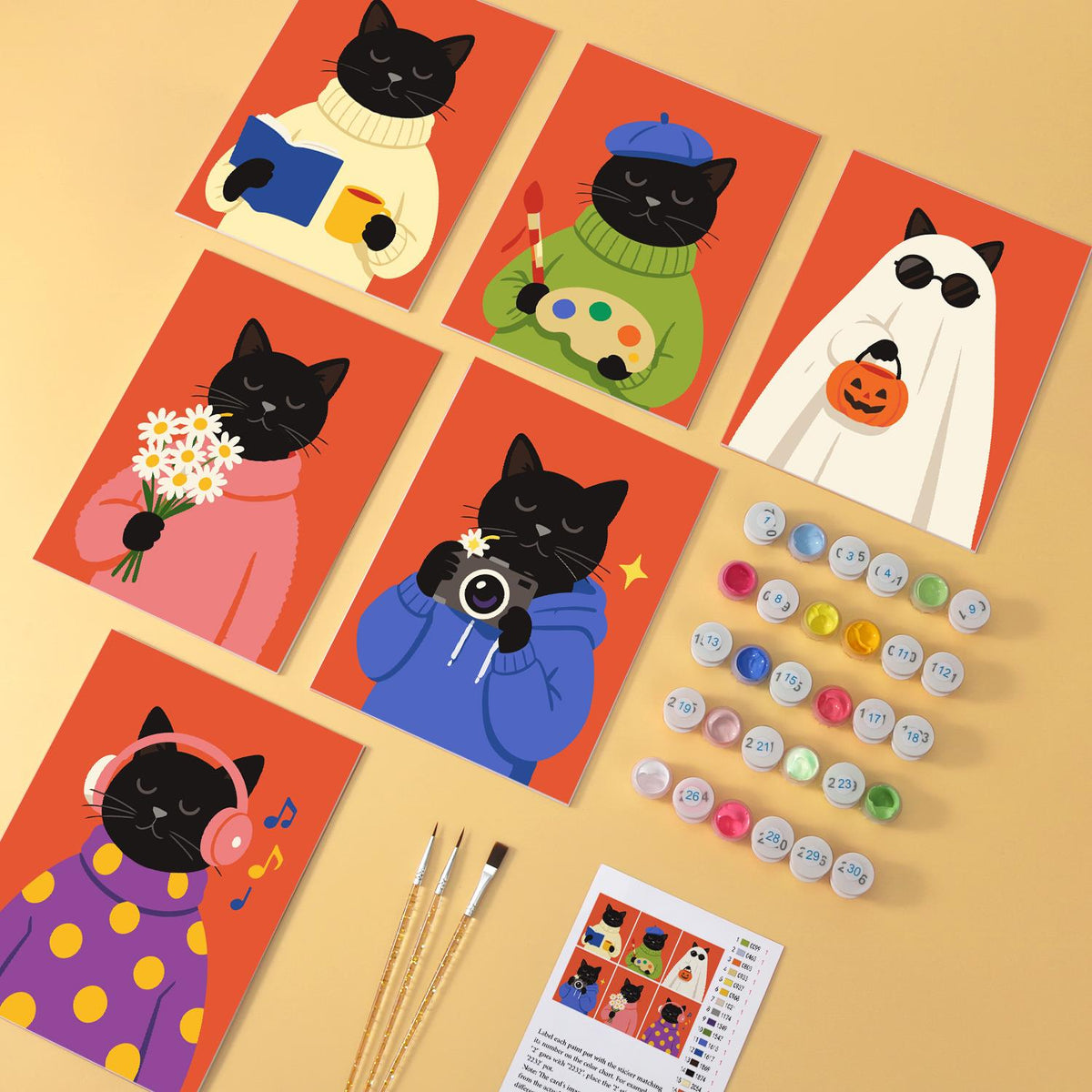 Black Cats in Cozy Sweaters mini board kit – image 5