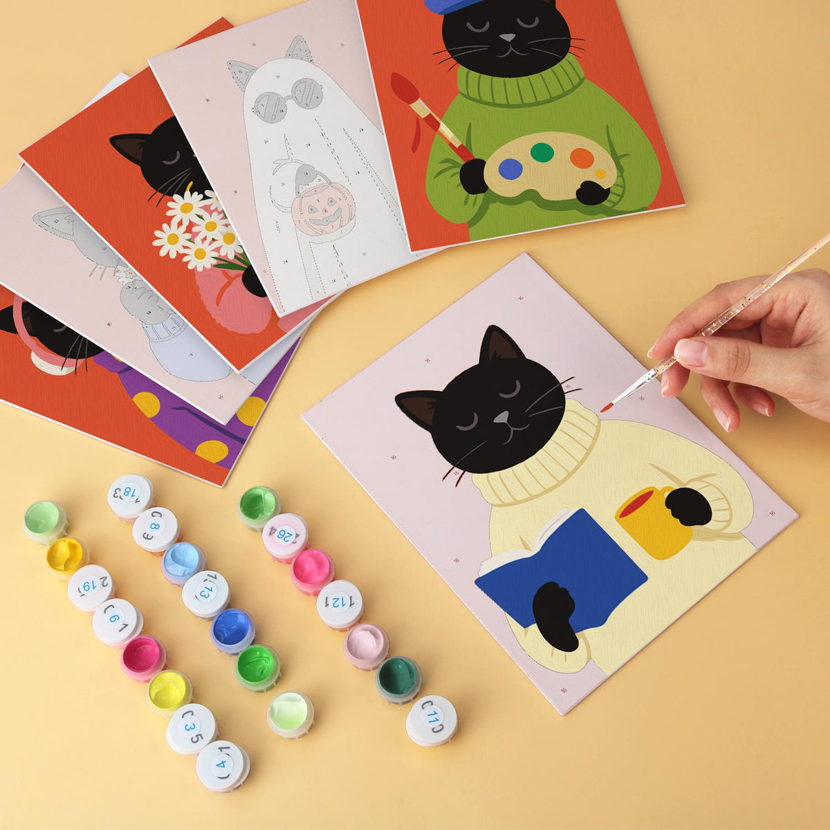 Black Cats in Cozy Sweaters mini board kit – image 6