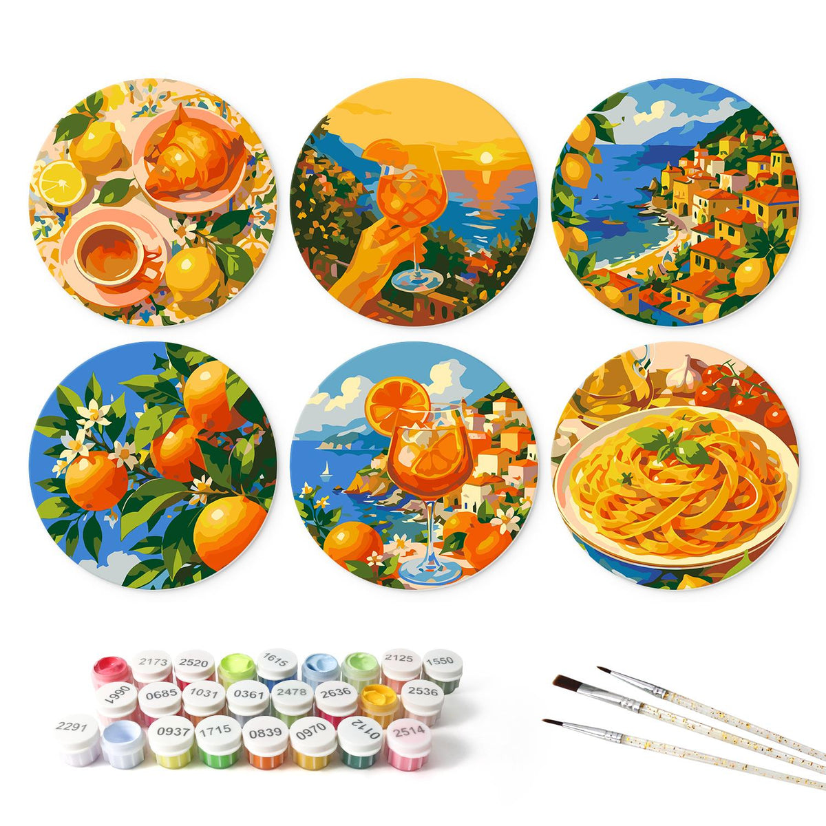 Orange Spritz Coastal Getaway mini board kit – the 6 designs with the paint pots and brushes