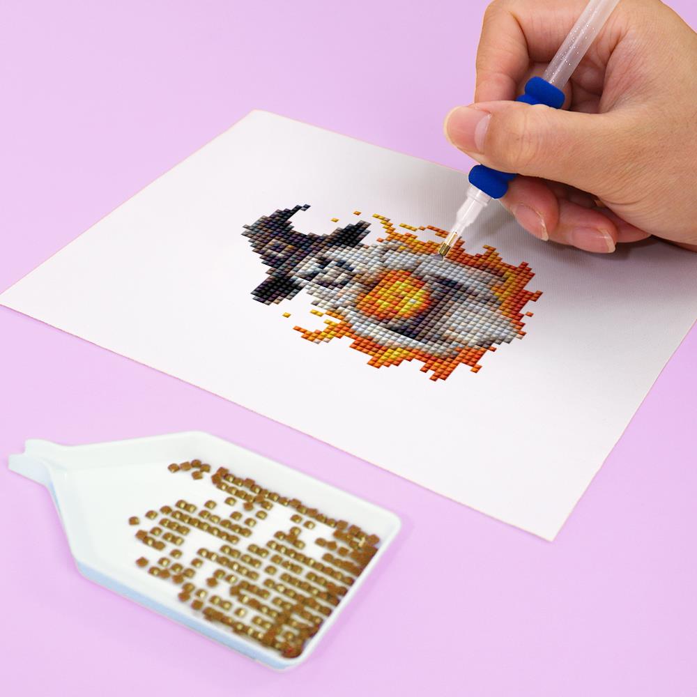 Glowing Witch Hat Pumpkins mini diamond painting – image 8