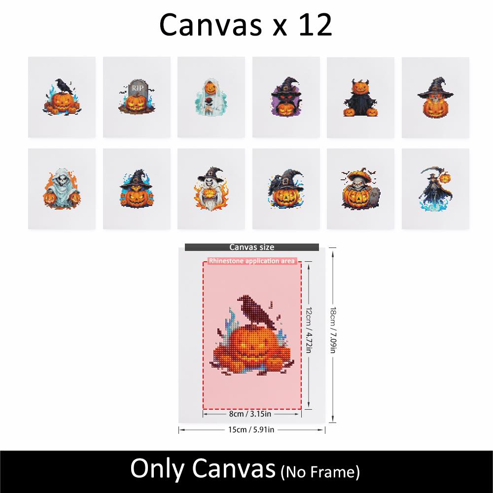 Glowing Witch Hat Pumpkins mini diamond painting – image 10