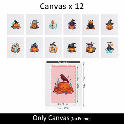 Glowing Witch Hat Pumpkins mini diamond painting – image 10