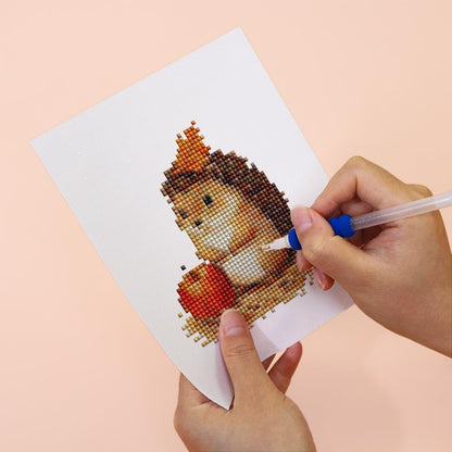 Hedgehog and Maple Leaf Autumn mini diamond painting – image 6