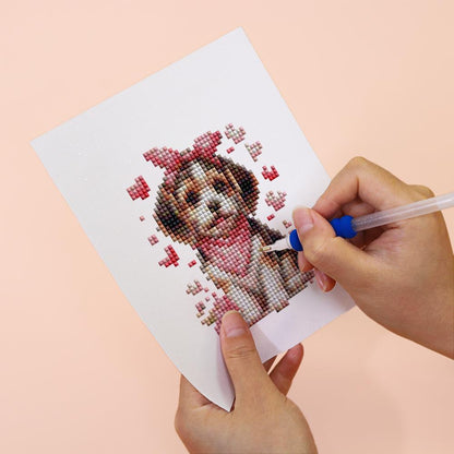 Cupid Puppies and Red Hearts mini diamond painting – image 6
