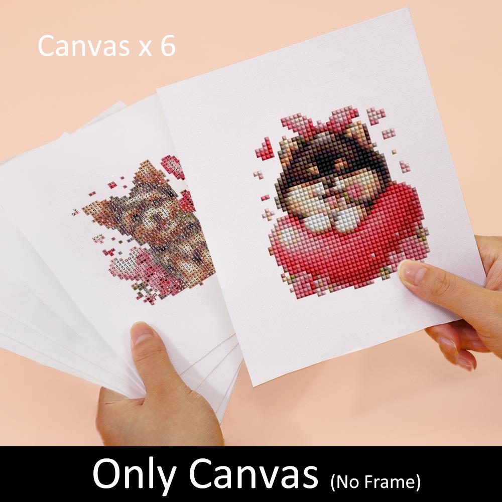Cupid Puppies and Red Hearts mini diamond painting – image 7