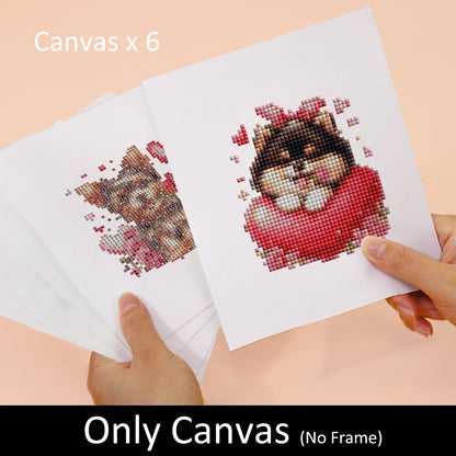 Cupid Puppies and Red Hearts mini diamond painting – image 7