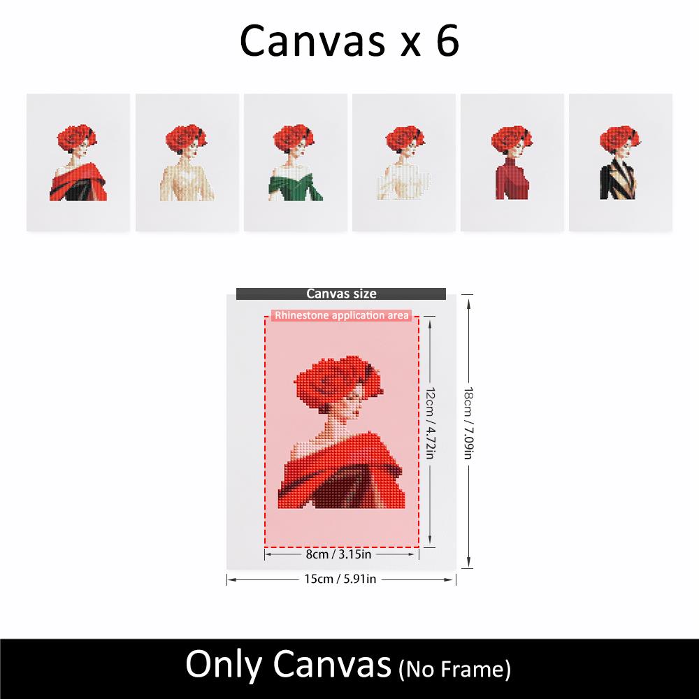 Scarlet Glamour Portraits mini diamond painting – image 10