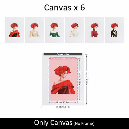 Scarlet Glamour Portraits mini diamond painting – image 10