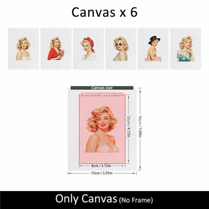 Retro Pin-Up Glamour Portraits mini diamond painting – image 10