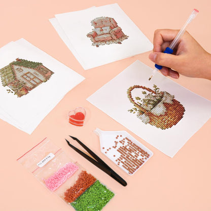 Cottage Teacups and Parasol mini diamond painting – image 5