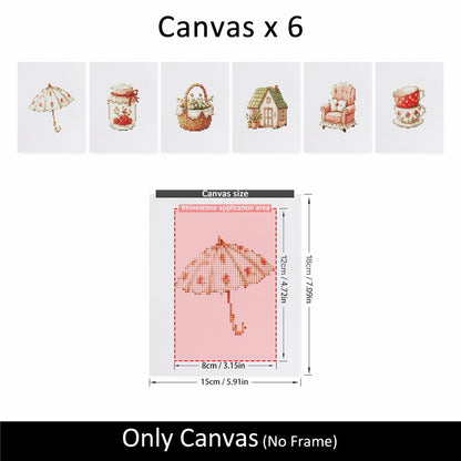 Cottage Teacups and Parasol mini diamond painting – image 10