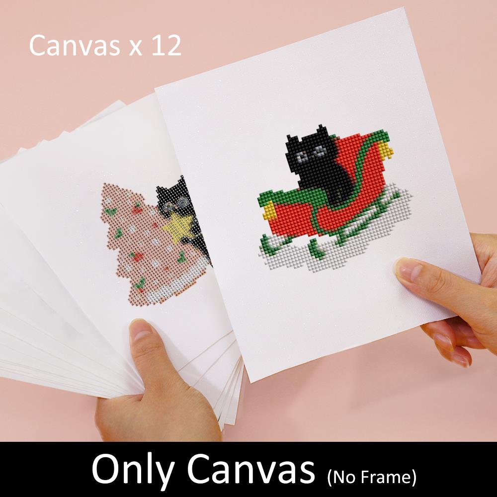 Black Cat Christmas Mischief mini diamond painting – image 7