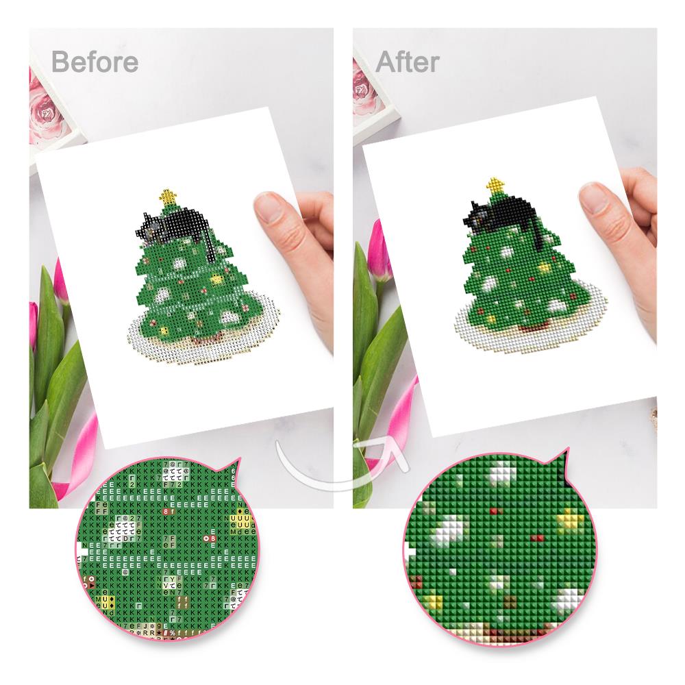 Black Cat Christmas Mischief mini diamond painting – image 9