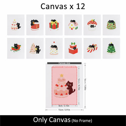 Black Cat Christmas Mischief mini diamond painting – image 10