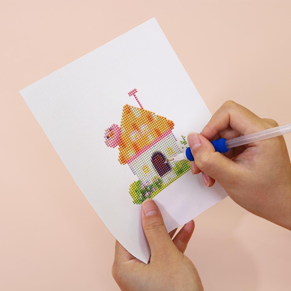 Pastel Fairy Garden Cottages mini diamond painting – image 6