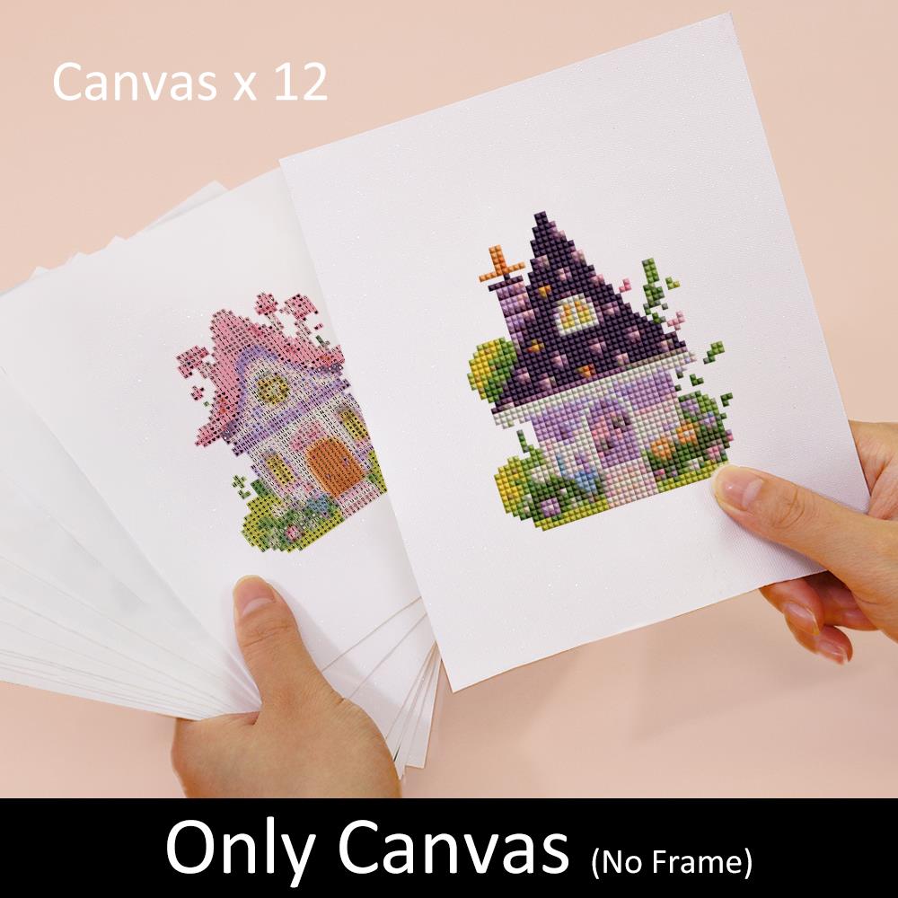 Pastel Fairy Garden Cottages mini diamond painting – image 7