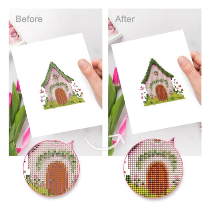 Pastel Fairy Garden Cottages mini diamond painting – image 9