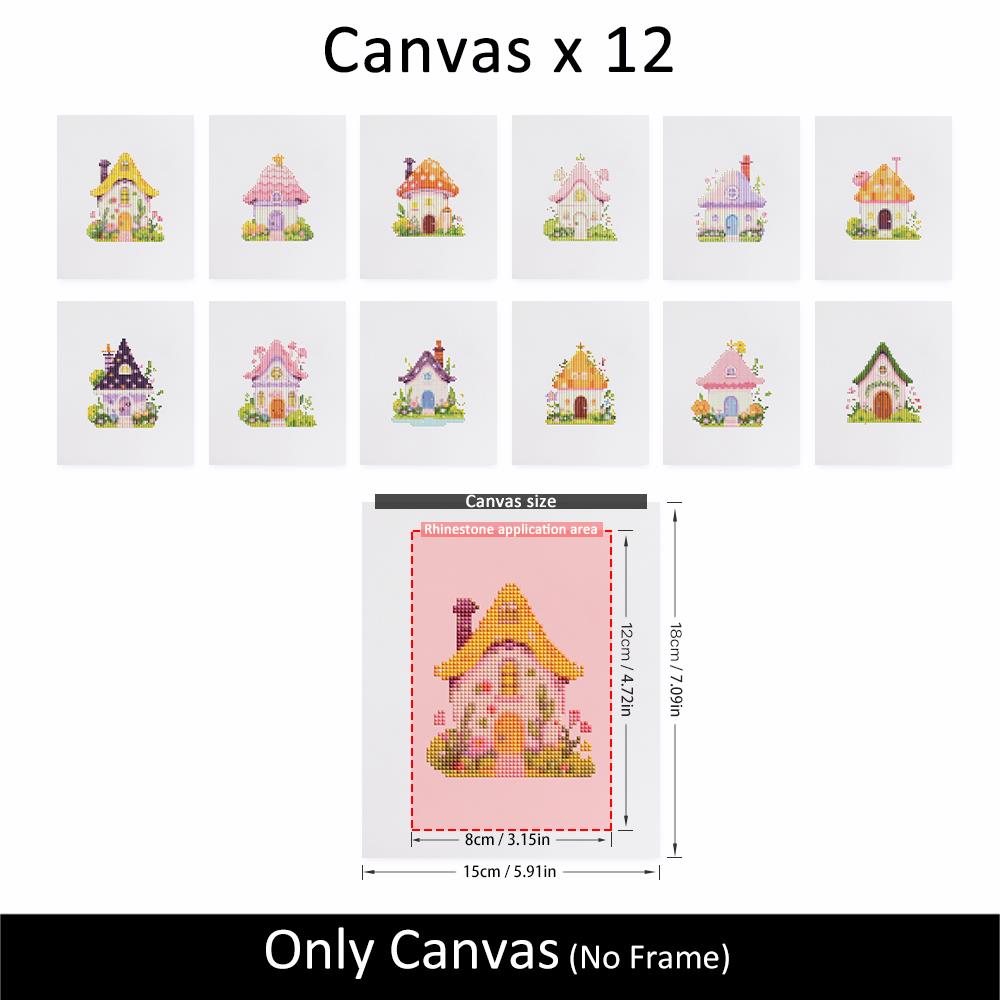 Pastel Fairy Garden Cottages mini diamond painting – image 10