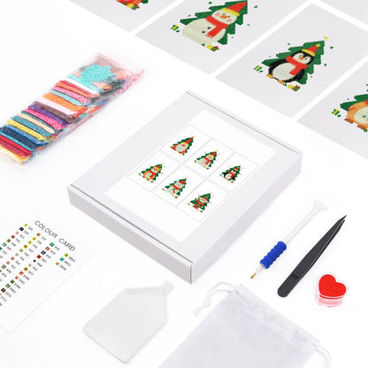 Christmas Tree Peekaboo Pals mini diamond painting – the box with 6 canvases, diamonds and tools