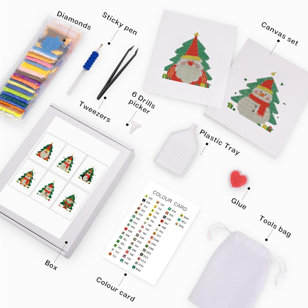 Christmas Tree Peekaboo Pals mini diamond painting – image 4