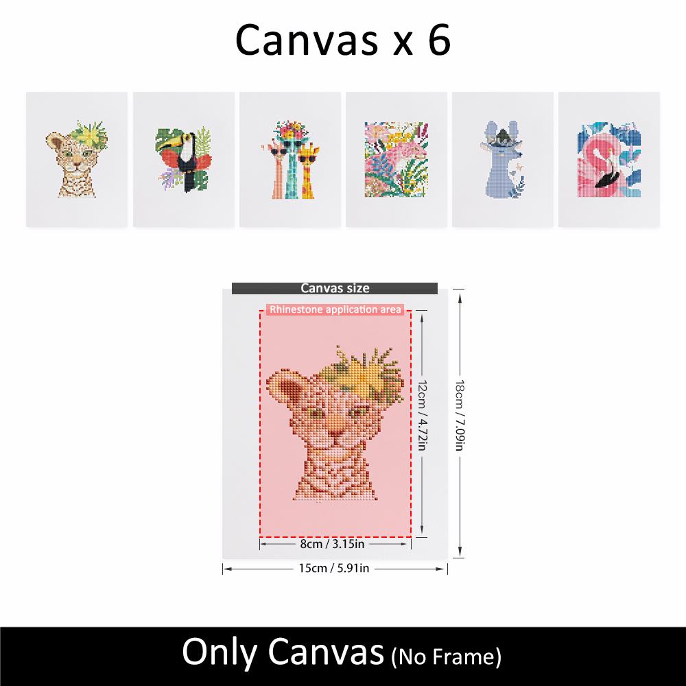 Flower-Crowned Jungle Animals mini diamond painting – image 10