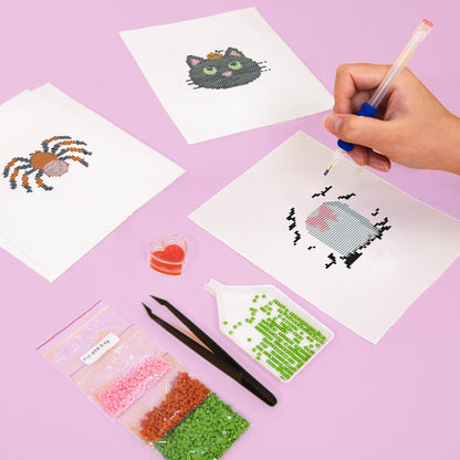 Pink Bat Halloween Spooks mini diamond painting – image 5