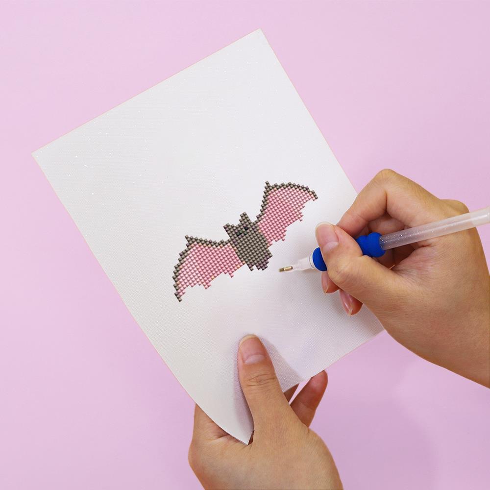 Pink Bat Halloween Spooks mini diamond painting – image 6