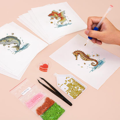 Leaping Fish and Seahorse mini diamond painting – image 5