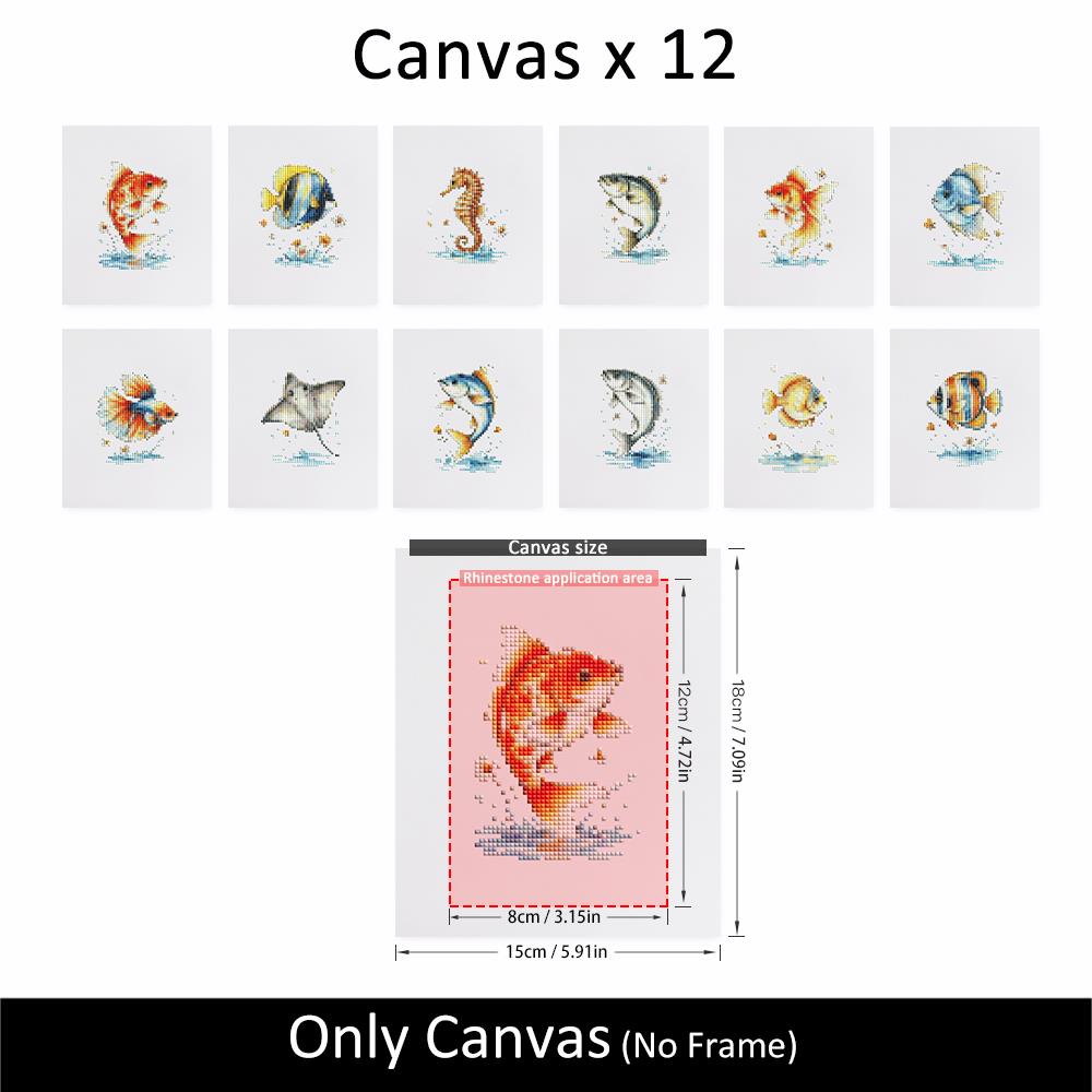 Leaping Fish and Seahorse mini diamond painting – image 10