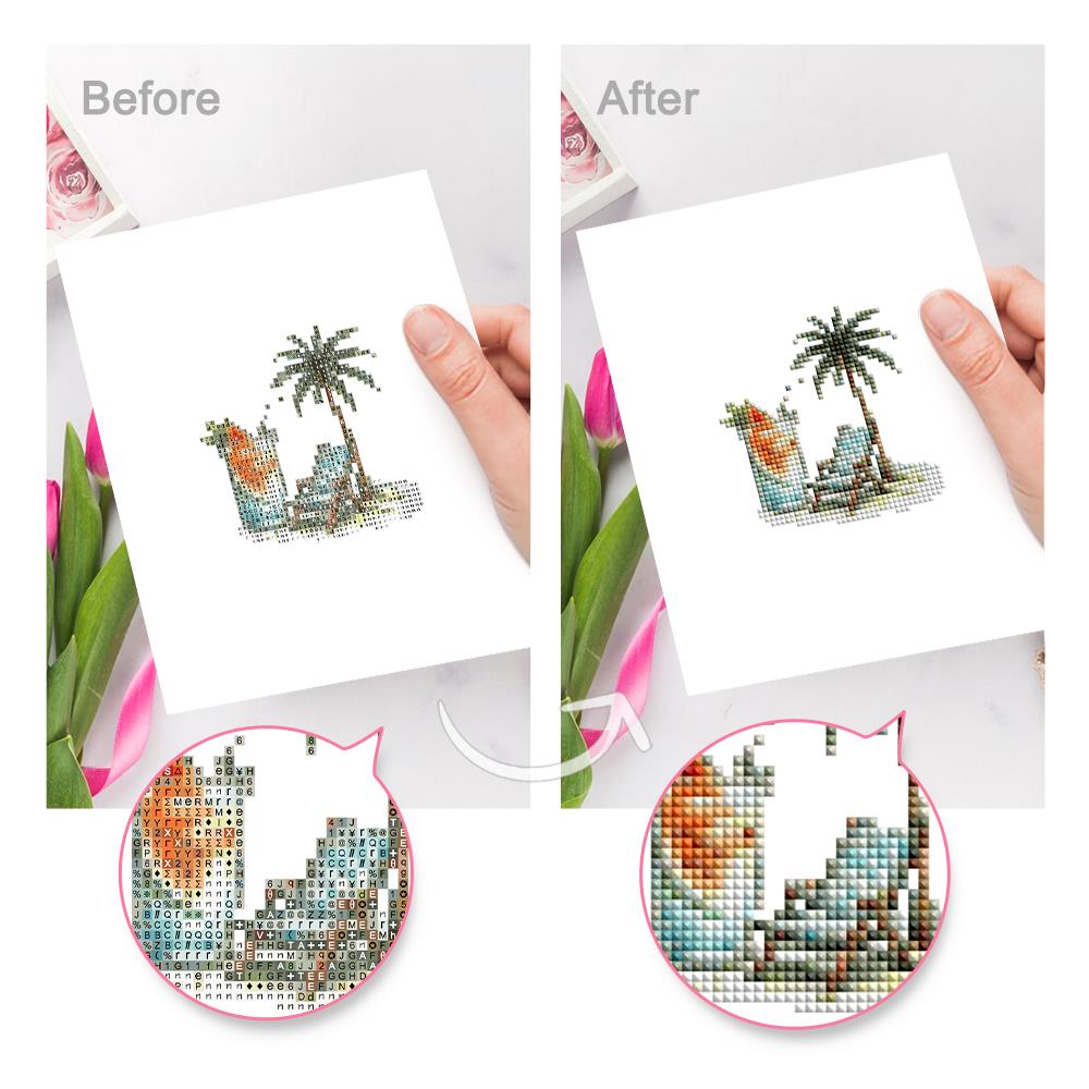 Flip-Flops and Dolphin Days mini diamond painting – image 9
