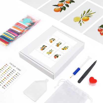 Sunny Citrus Orchard Branches mini diamond painting – the box with 6 canvases, diamonds and tools