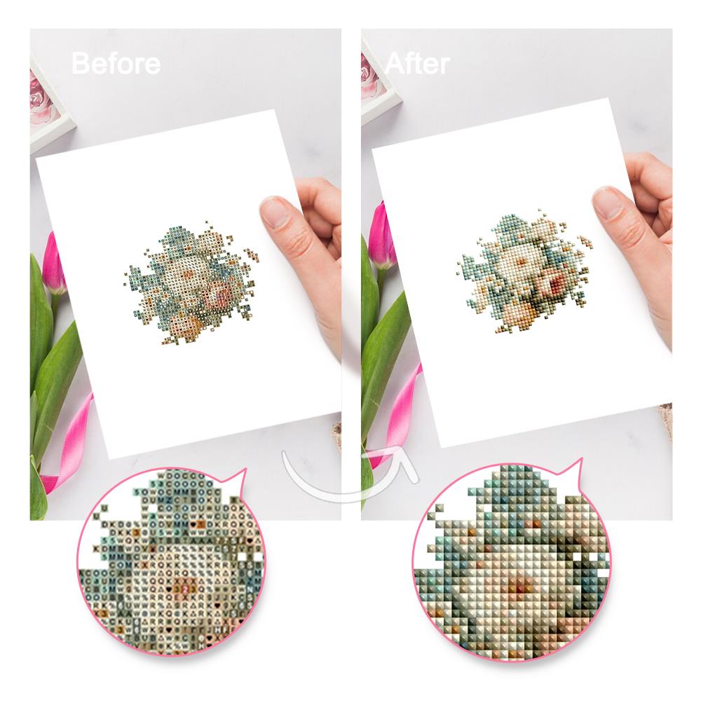 Shabby Chic Roses and Bunny mini diamond painting – image 9