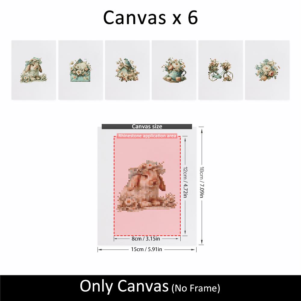 Shabby Chic Roses and Bunny mini diamond painting – image 10