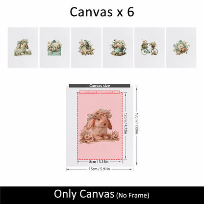 Shabby Chic Roses and Bunny mini diamond painting – image 10