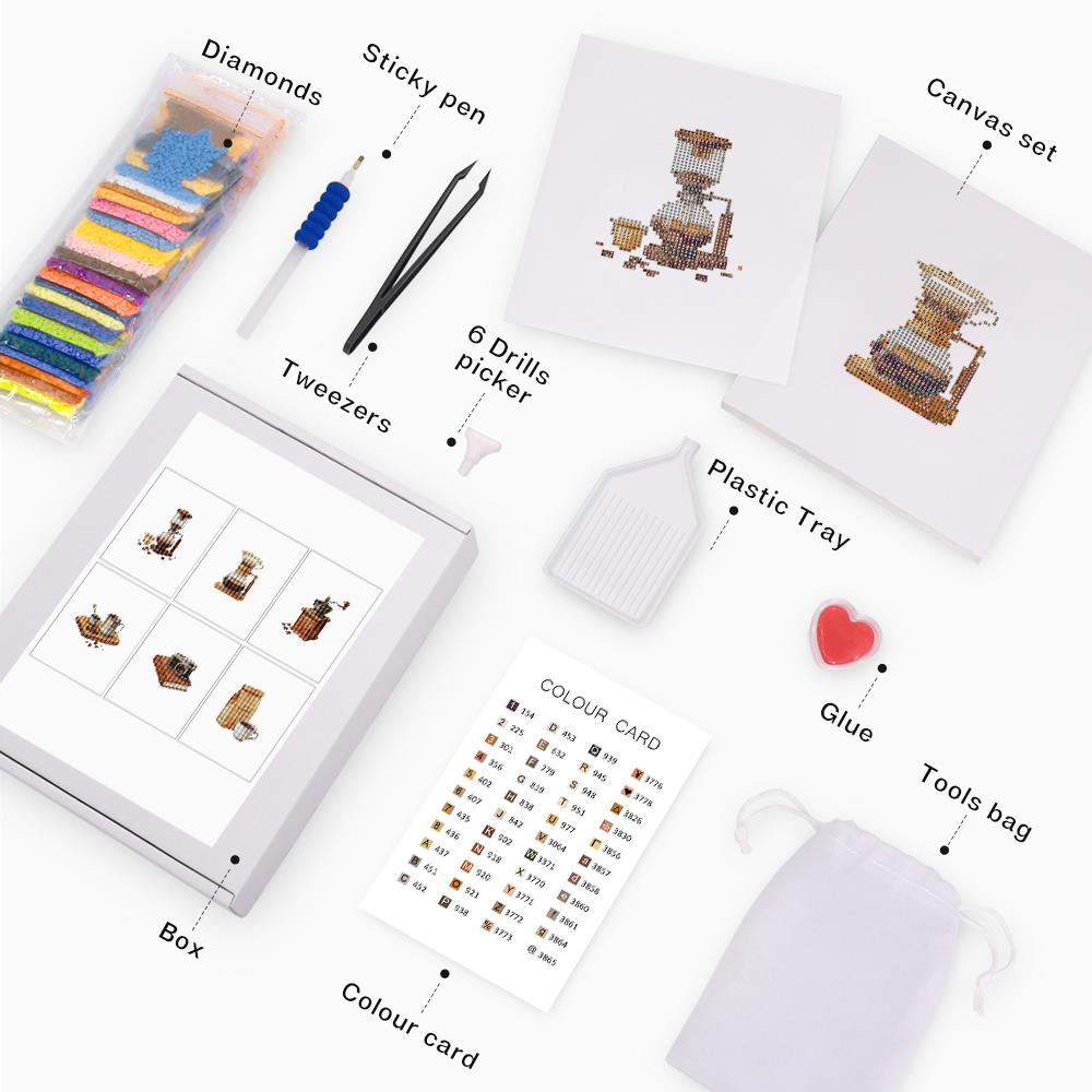 Siphon Brew and Coffee Grinder mini diamond painting – image 4