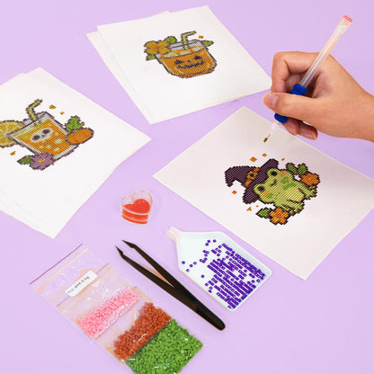 Witchy Frog and Pumpkin Punch mini diamond painting – image 5