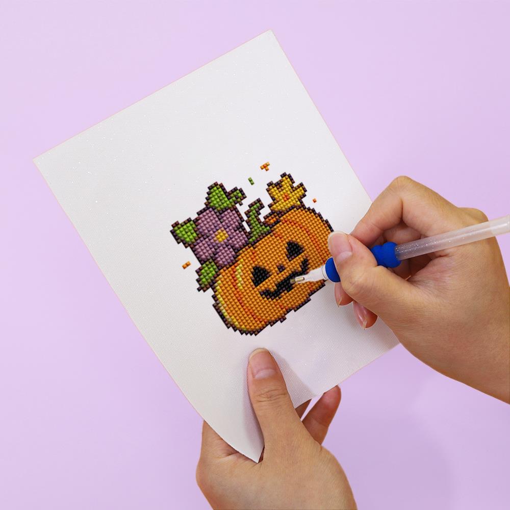 Witchy Frog and Pumpkin Punch mini diamond painting – image 6