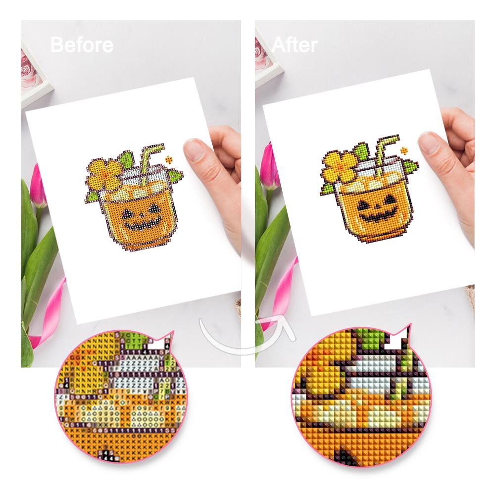Witchy Frog and Pumpkin Punch mini diamond painting – image 9