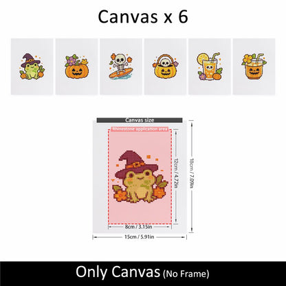 Witchy Frog and Pumpkin Punch mini diamond painting – image 10