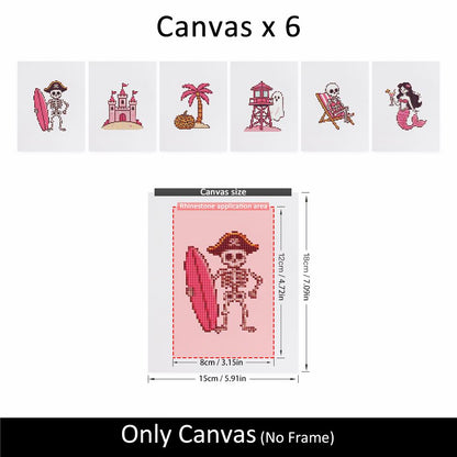 Spooky Pink Beach Vacation mini diamond painting – image 10