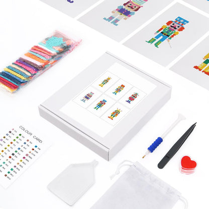 Rainbow Nutcracker Parade mini diamond painting – the box with 6 canvases, diamonds and tools