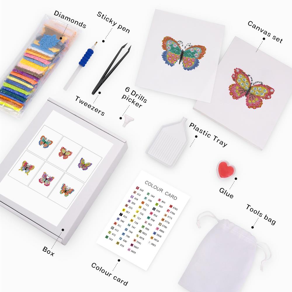 Patchwork Rainbow Butterflies mini diamond painting – image 4