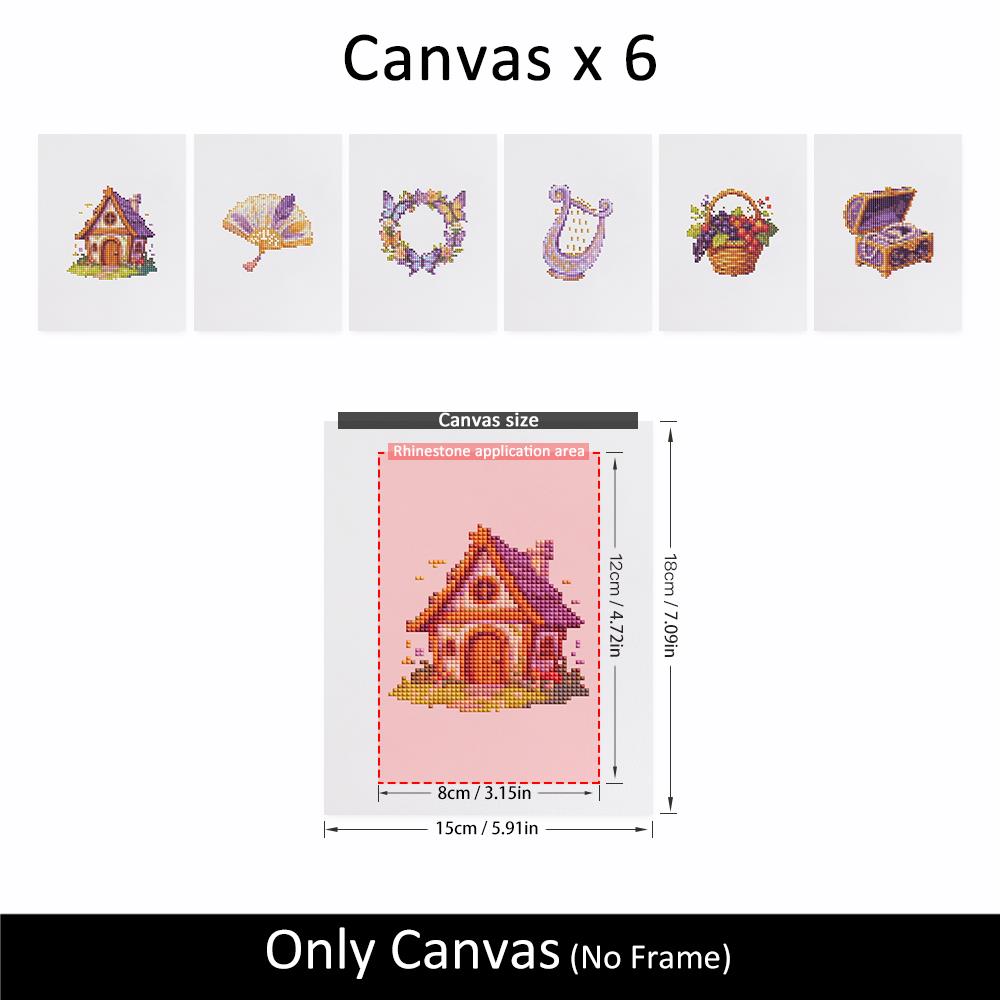Fairy Cottage and Lilac Harp mini diamond painting – image 10