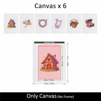 Fairy Cottage and Lilac Harp mini diamond painting – image 10