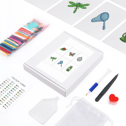 Bug Hunter's Net and Lantern mini diamond painting – the box with 6 canvases, diamonds and tools