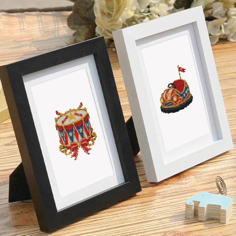 Carousel Horse and Bumper Car (Mini Diamond Painting)