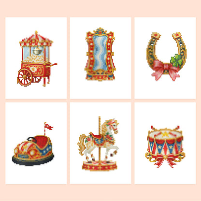 Carousel Horse and Bumper Car (Mini Diamond Painting)