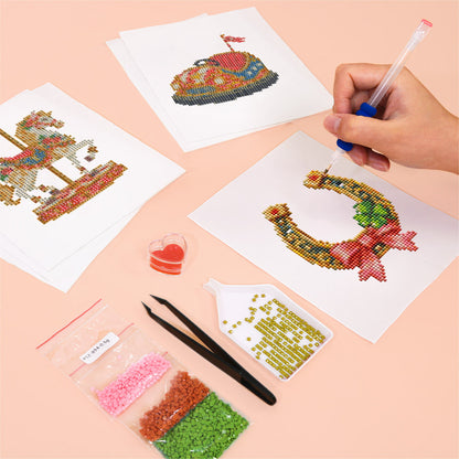 Carousel Horse and Bumper Car (Mini Diamond Painting)